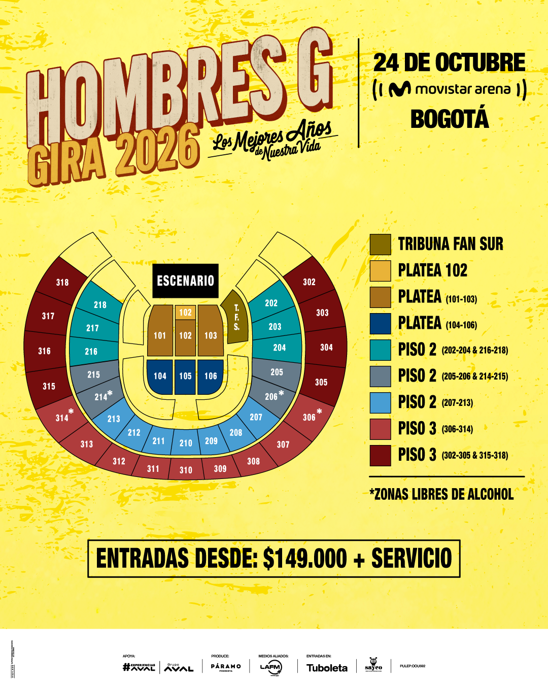 HOMBRES G | LOS MEJORES AÑOS DE NUESTRA VIDA - Venue Map [migrated:https://tuboleta.com/sites/default/files/2026-02/HOMBRESG_MAPA_POST.png]