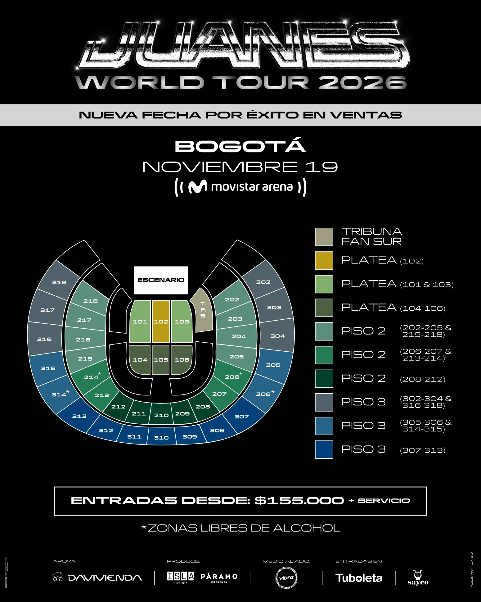 Mapa Concierto Juanes