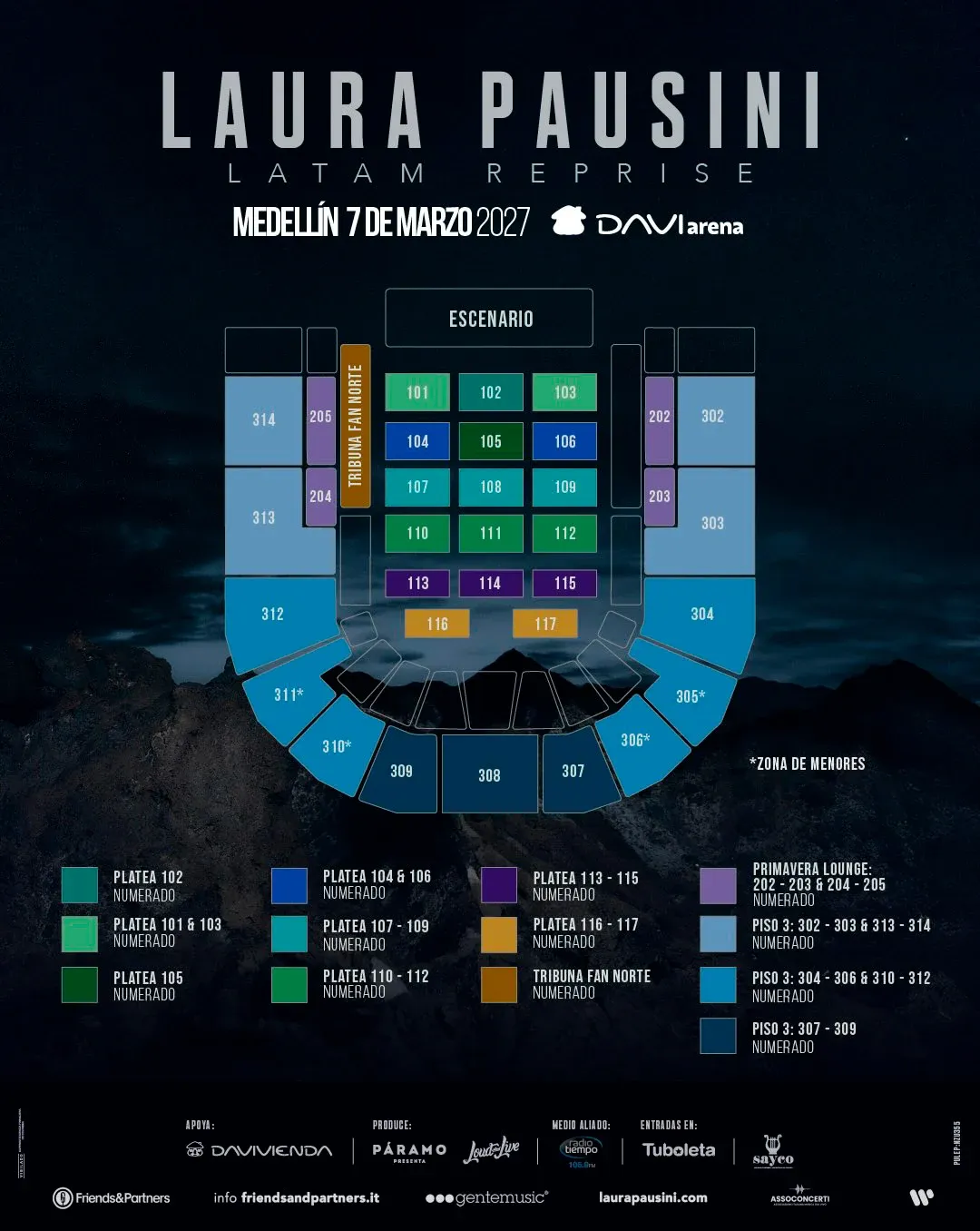 Venue map laura pausini