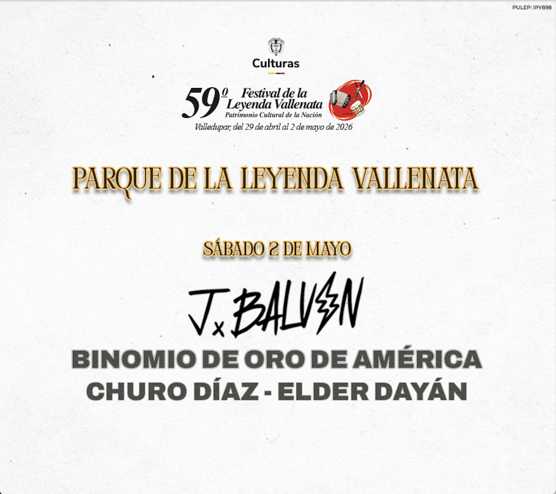 FESTIVAL DE LA LEYENDA VALLENATA 2026 - Cover [migrated:https://tuboleta.com/sites/default/files/2025-12/Screenshot%202025-12-16%20at%2012.58.00%E2%80%AFPM.png]