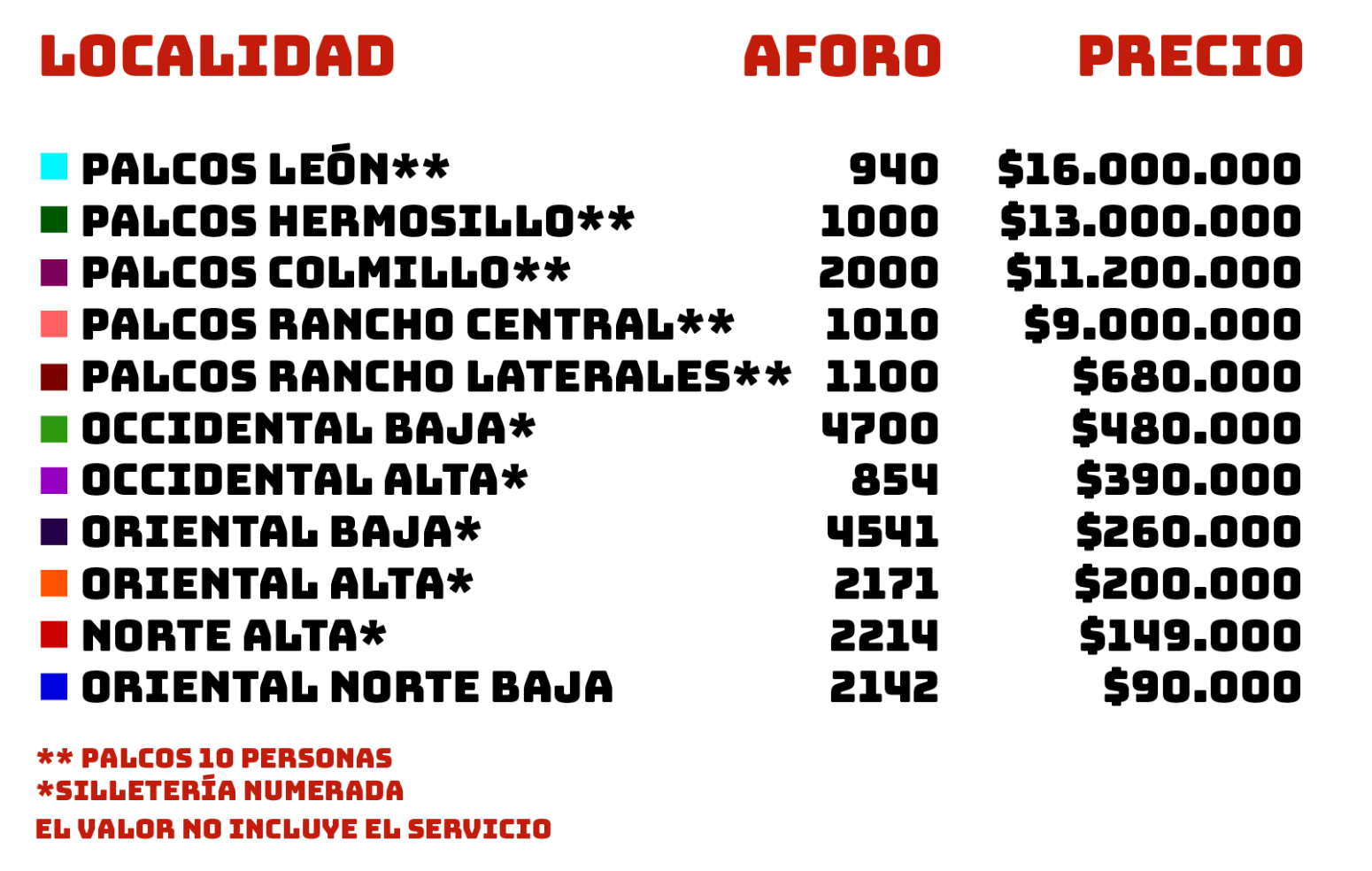 CARÍN LEÓN | BOCA CHUECA TOUR 2025 - Price Chart [migrated:https://tuboleta.com/sites/default/files/styles/image_item_1550/public/2025-03/tarifas_carin_0.png.webp?itok=uj11B6g8]